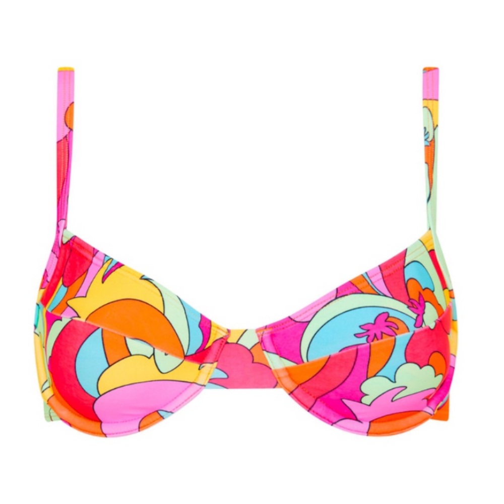 Kulani Kinis New Arrivals Ditzy Underwire Bra Bikini Top – Juicy Fruit